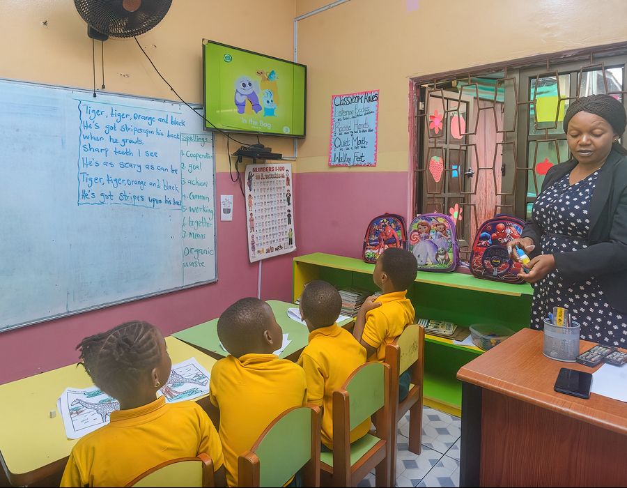 Nursery pupils in a Golden Gate Schools classroom activity